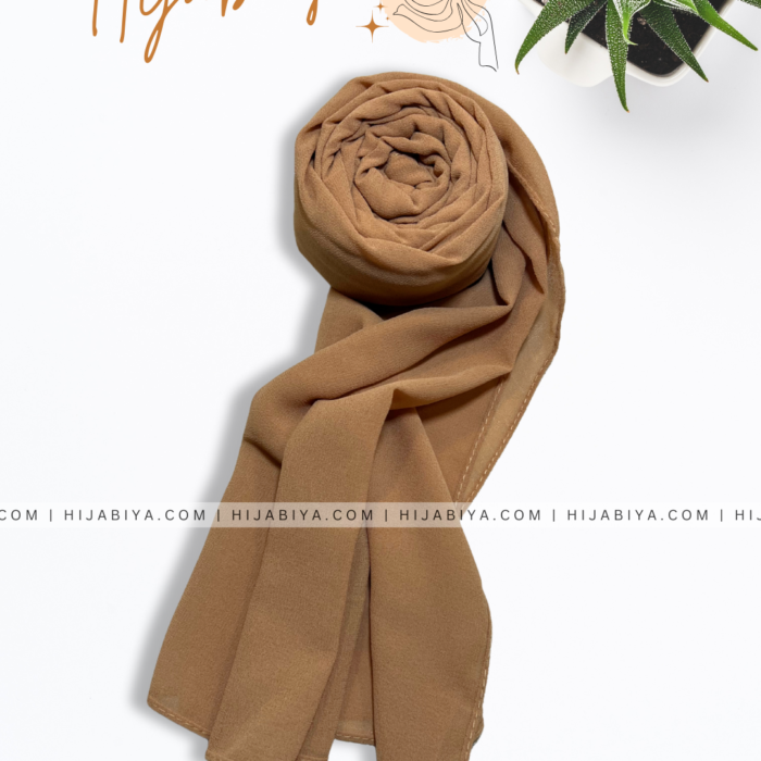 LATTE PLAIN GEORGETTE Hijab – Premium Soft Fabric