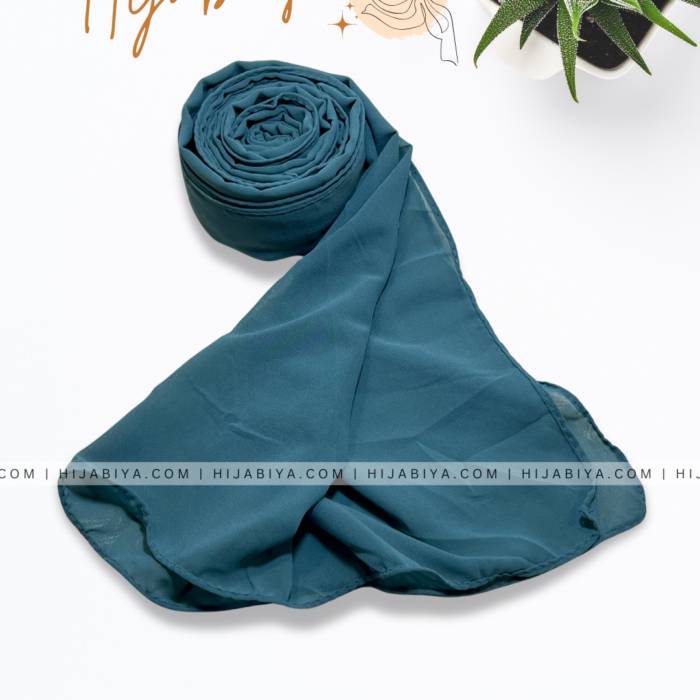 TEAL PLAIN GEORGETTE Hijab – Premium Soft Fabric