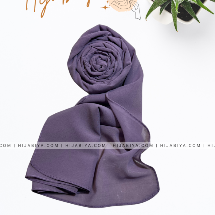 PLUM PLAIN GEORGETTE Hijab – Premium Soft Fabric