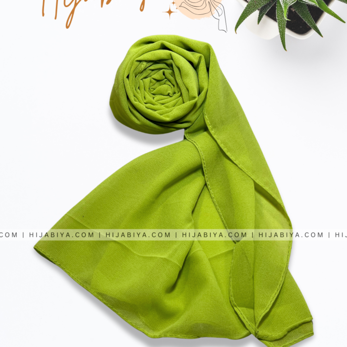 LIME plain georgette Hijab – Premium Soft Fabric